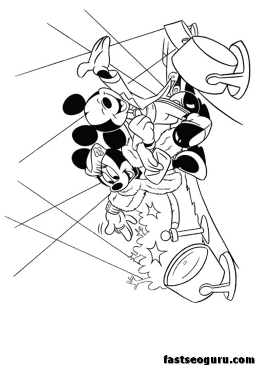 Mickey and Minnie print coloring pages kids